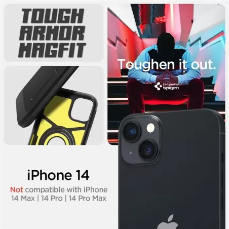 Spigen Tough Armor MagSafe, must - iPhone 14