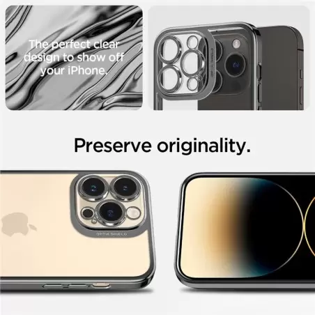 Spigen Optik Crystal, chrominė pilka - iPhone 14 Pro Max