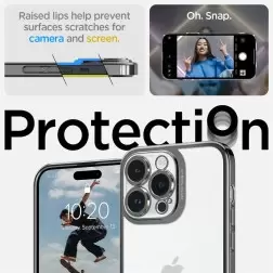 Spigen Optik Crystal, krominharmaa - iPhone 14 Pro Max