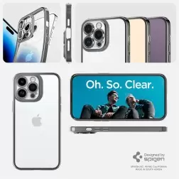 Spigen Optik Crystal, krominharmaa - iPhone 14 Pro Max