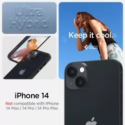Spigen Ultra Hybrid, šaltas juodas - iPhone 14