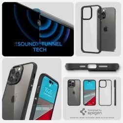Spigen Crystal Hybrid, matinis juodas - iPhone 14 Pro