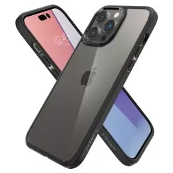 Spigen Crystal Hybrid, matinis juodas - iPhone 14 Pro