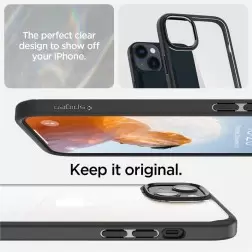 Spigen Crystal Hybrid, matinis juodas - iPhone 14 Plus