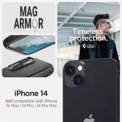 Spigen Mag Armor MagSafe, matinis juodas - iPhone 14