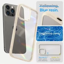 Spigen Crystal Hybrid, sand beige - iPhone 14 Pro Max
