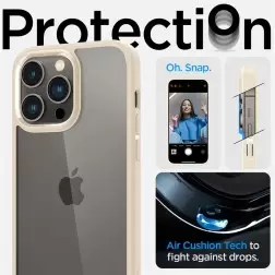 Spigen Crystal Hybrid, smėlio bežė - iPhone 14 Pro Max
