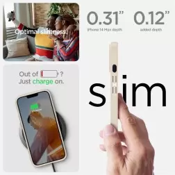 Spigen Crystal Hybrid, smėlio bežė - iPhone 14 Plus