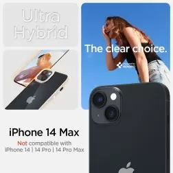 Spigen Crystal Hybrid, smėlio bežė - iPhone 14 Plus