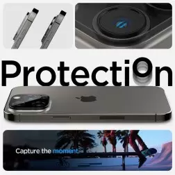 Spigen Stiklas tR Optik 2 paketą, juoda - iPhone 16/15/14 Pro / 16/15/14 Pro Max