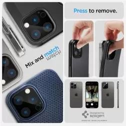 Spigen Stiklas tR Optik 2 paketą, juoda - iPhone 16/15/14 Pro / 16/15/14 Pro Max
