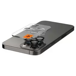 Spigen Stiklinė tR EZ Fit Optik Pro 2 paketas, juoda - iPhone 16/15/14 Pro / 16/15/14 Pro Max