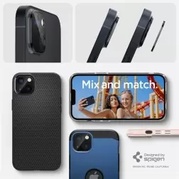Spigen Stiklo Optik 2 paketas, juoda - iPhone 14/iPhone 14 Plus