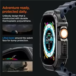 Spigen Rugged Armor, juoda - Apple Watch Ultra 2/Ultra 49mm