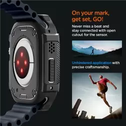 Spigen Rugged Armor, juoda - Apple Watch Ultra 2/Ultra 49mm
