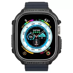 Spigen Rugged Armor, juoda - Apple Watch Ultra 2/Ultra 49mm