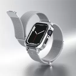 Spigen Metal Fit Pro, sidabrinė - Apple Watch 9/8/7 45mm