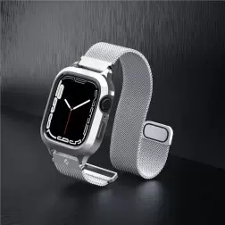 Spigen Metal Fit Pro, sidabrinė - Apple Watch 9/8/7 45mm