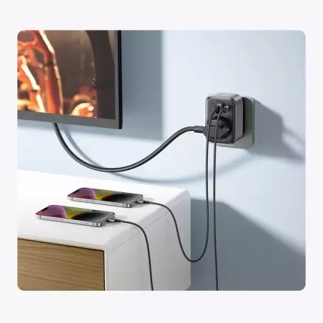 Universalus sieninis įkroviklis su elektros kištuku Ugreen CD314 30W, pilkas