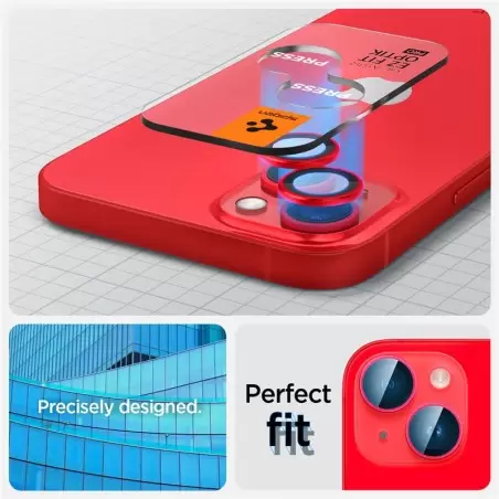 Spigen Glass EZ Fit Optik Pro 2 Pack, red - iPhone 14/14 Plus