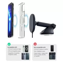 iOttie Velox MagSafe magnetinė belaidė prietaisų laikiklio ant priekinio stiklo ar skydelio sistema