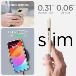 Spigen Thin Fit, mute beige - iPhone 15 Plus