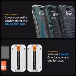 Spigen Glass tR EZ Fit 2 Pack, transparency - iPhone 15 Pro Max