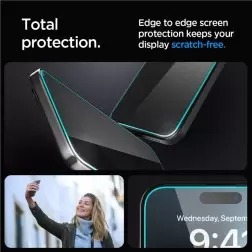 Apsauginis stiklas Spigen Stiklas tR EZ Fit (Privacy) 2-pack, skaidrus - iPhone 15 Pro