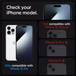 Apsauginis stiklas Spigen Stiklas tR EZ Fit (Privacy) 2-pack, skaidrus - iPhone 15 Pro