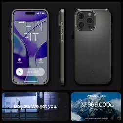 Spigen Thin Fit, gunmetal - iPhone 15 Pro