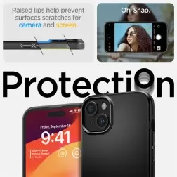 Spigen Thin Fit, melns - iPhone 15