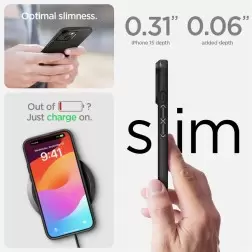 Spigen Thin Fit, melns - iPhone 15