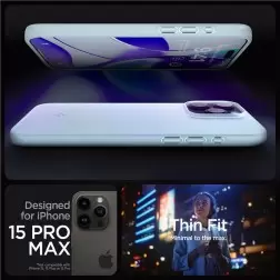 Spigen Plonas Fit, tylus mėlynas - iPhone 15 Pro Max