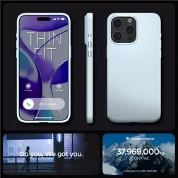 Spigen Thin Fit, mute blue - iPhone 15 Pro Max