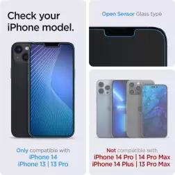 Spigen Glass tR EZ Fit HD 1 Pack openÂ sensor -Â iPhoneÂ 16e/14/13/13 Pro
