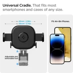 Spigen OneTap Universalus Automobilinis Laikiklis UTS12, juoda