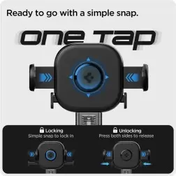 Spigen OneTap Universalus Automobilinis Laikiklis UTS12, juoda