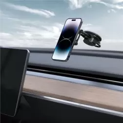 Spigen OneTap 3 Automobilinis Laikiklis MagSafe Skydeliui/ Vairuotojo Pusės Langui ITS35-3, juoda