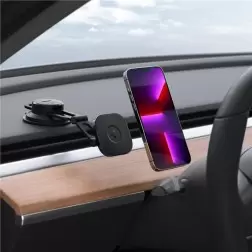 Spigen OneTap 3 Automobilinis Laikiklis MagSafe Skydeliui/ Vairuotojo Pusės Langui ITS35-3, juoda