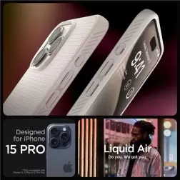 Spigen Liquid Air, natural titanium - iPhone 15 Pro