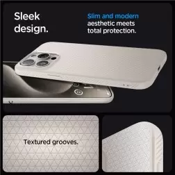 Spigen Liquid Air, natural titanium - iPhone 15 Pro Max