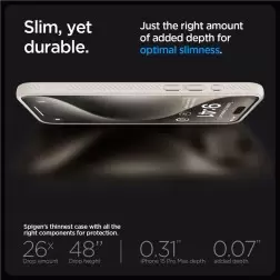Spigen Liquid Air, natural titanium - iPhone 15 Pro Max