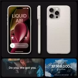Spigen Liquid Air, natural titanium - iPhone 15 Pro Max