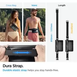 Spigen Aqua Shield Vandeniui atsparus diržo krepšys A620 1 paketas, juoda