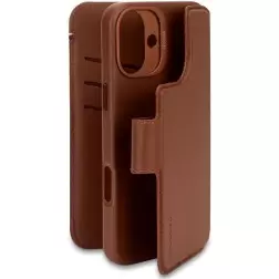 Decoded Leather Detachable Wallet, tan - iPhone 16 Plus