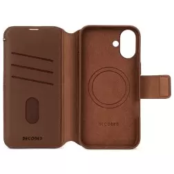 Decoded Leather Detachable Wallet, tan - iPhone 16 Plus