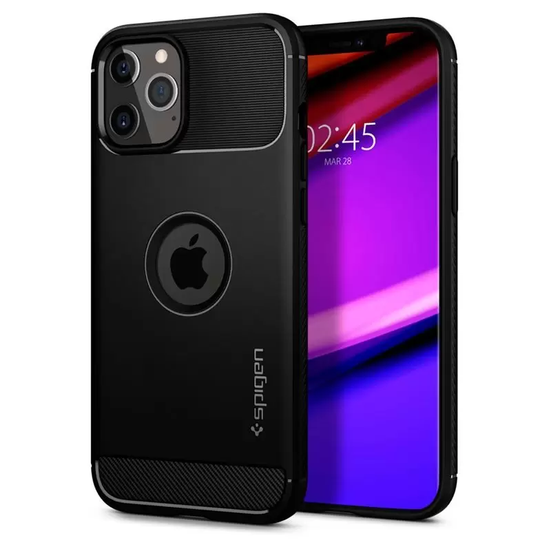Spigen Rugged Armor, musta - iPhone 12/Pro