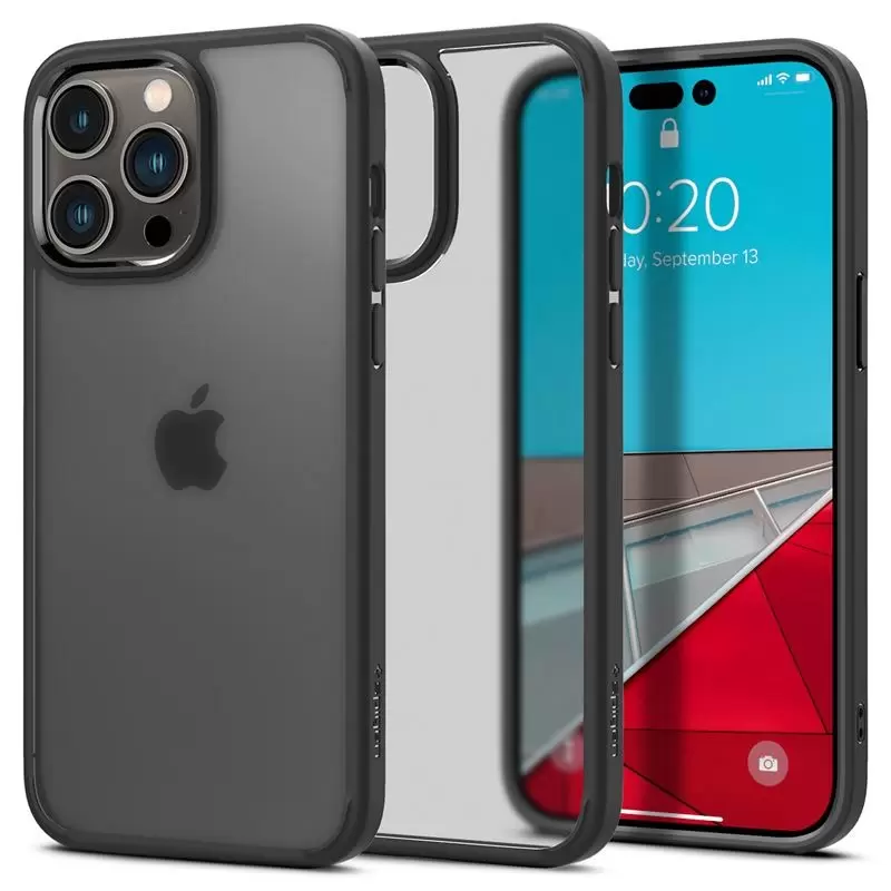 Dėklas Spigen Ultra Hybrid, frost black - iPhone 14 Pro Max Dėklas Spigen Ultra Hybrid, frost black - iPhone 14 Pro Max