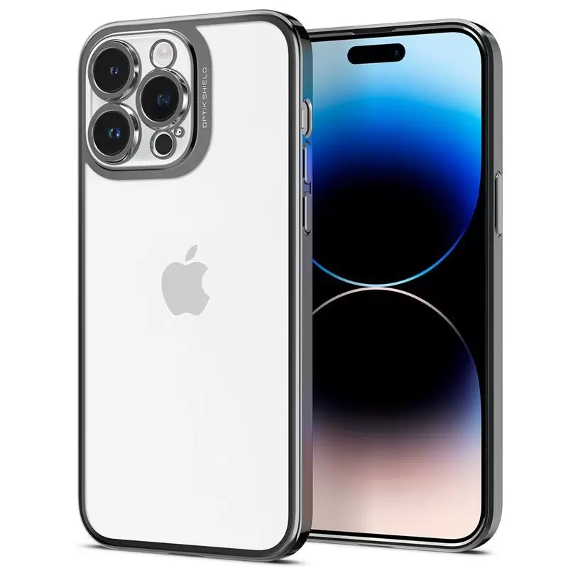 Spigen Optik Crystal, chrome gray - iPhone 14 Pro Max