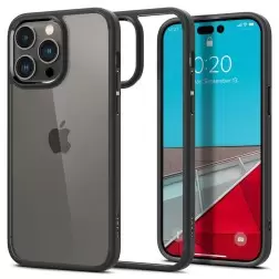 Spigen Crystal Hybrid, matinis juodas - iPhone 14 Pro Max